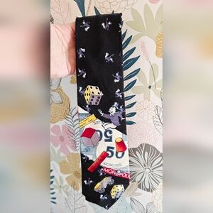 Vintage 90s Monopoly Themed Black Tie